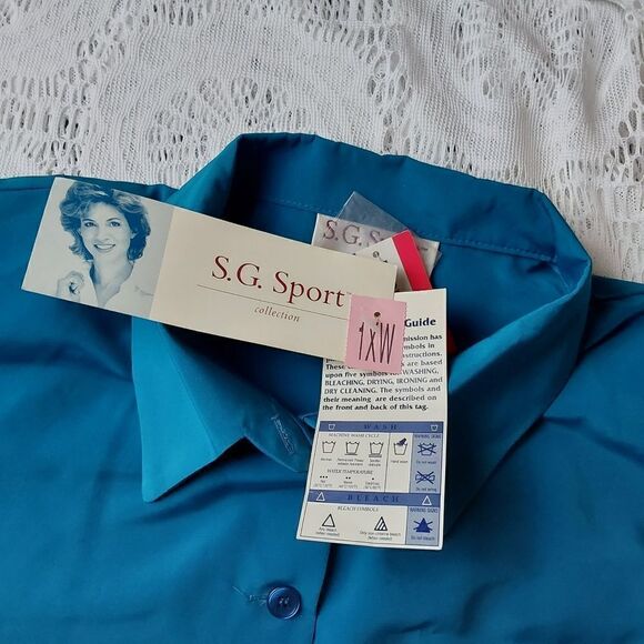 S.G. Sport blouse. Teal Size 1X - Picture 4 of 8